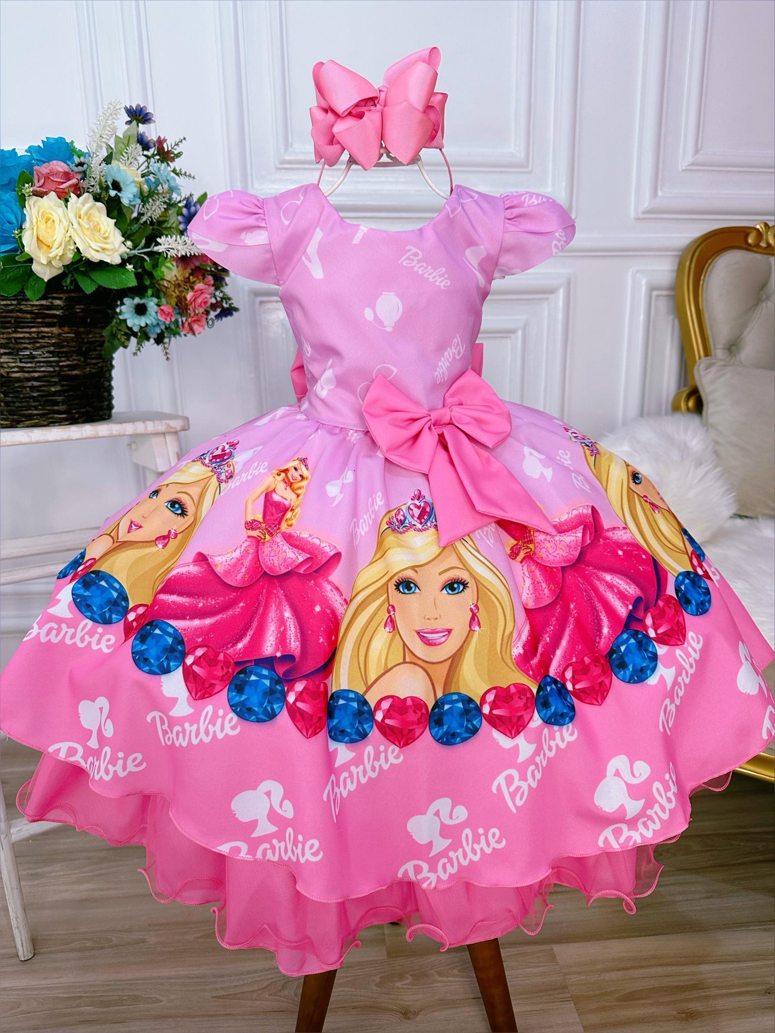 Vestido Inspiração Barbie Rosa