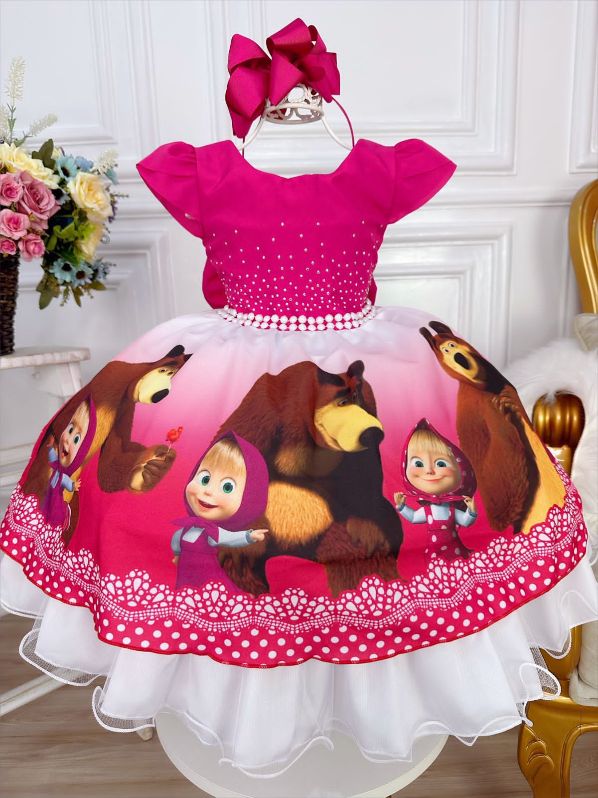 Vestido Infantil da Princesa Frozen Azul Strazz no Peito - Fabuloso Ateliê