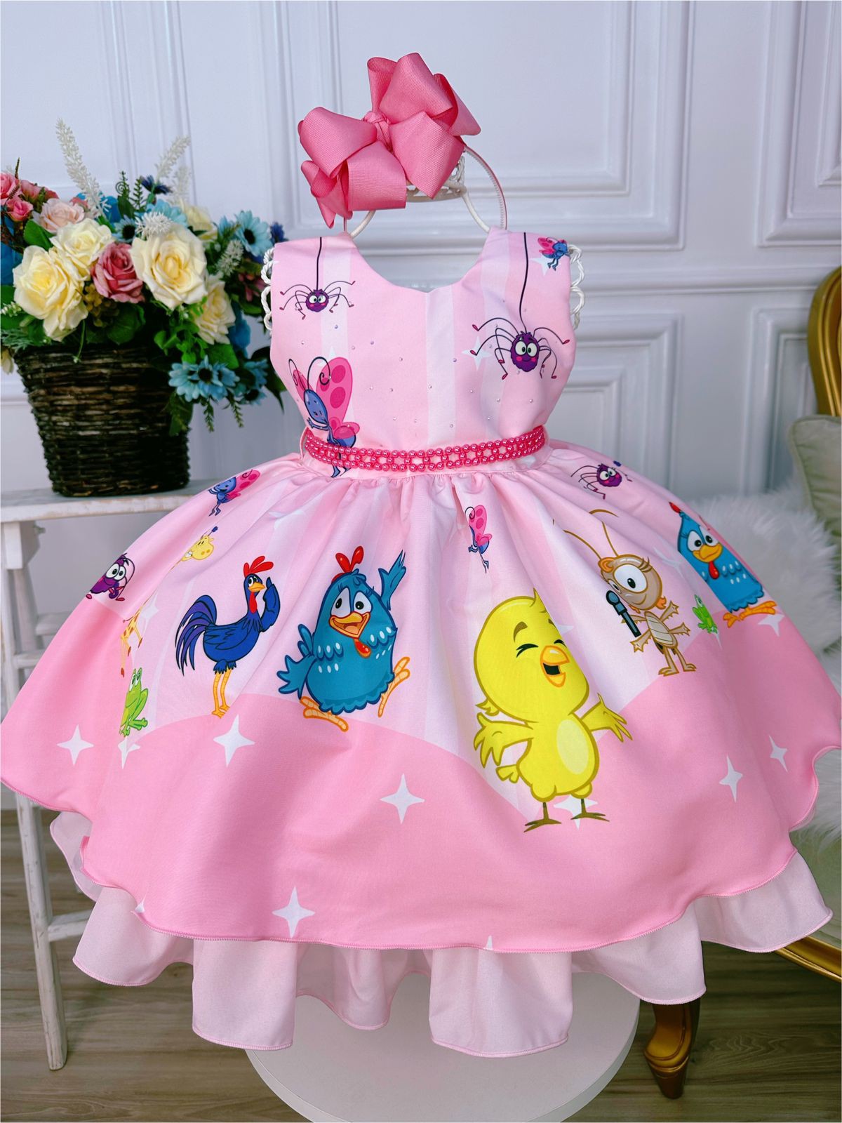 Clearance Vestido Vestido Da Galinha Pintadinha Rosa Mae E Filha