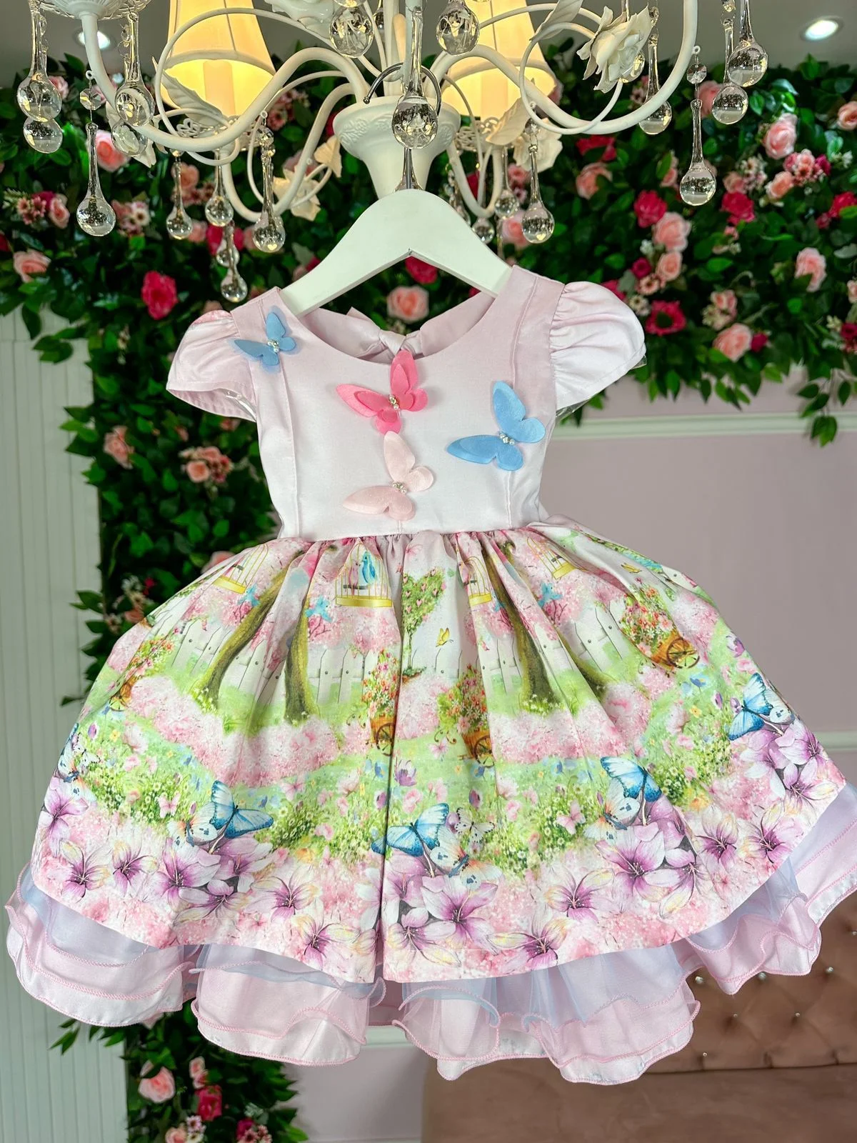 Vestido Princesa Jardim Encantado Azul Bebe - Fabuloso Ateliê