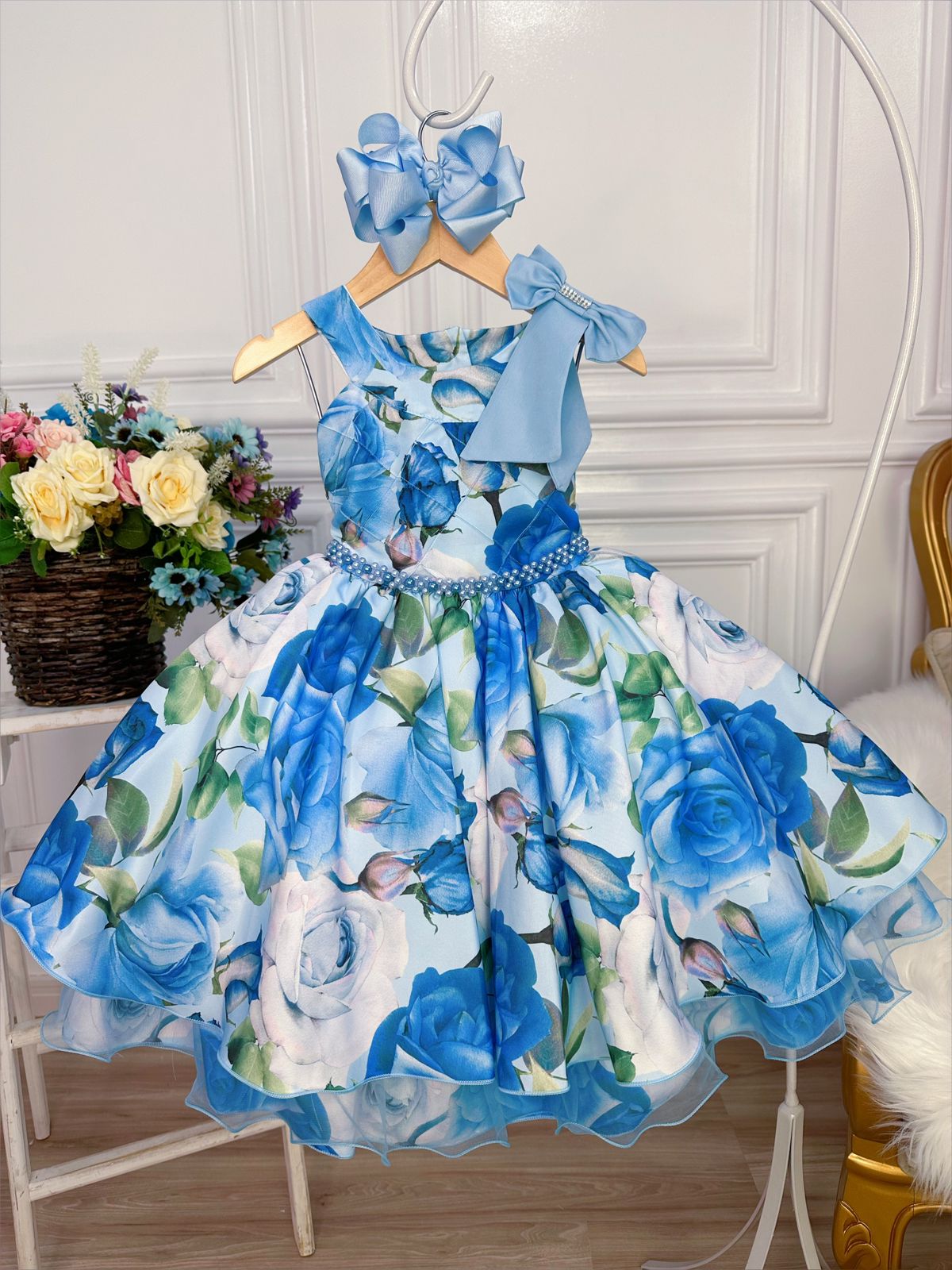 Vestido Infantil Cinderela Princesa Temático Festa Luxo - R$ 78,99