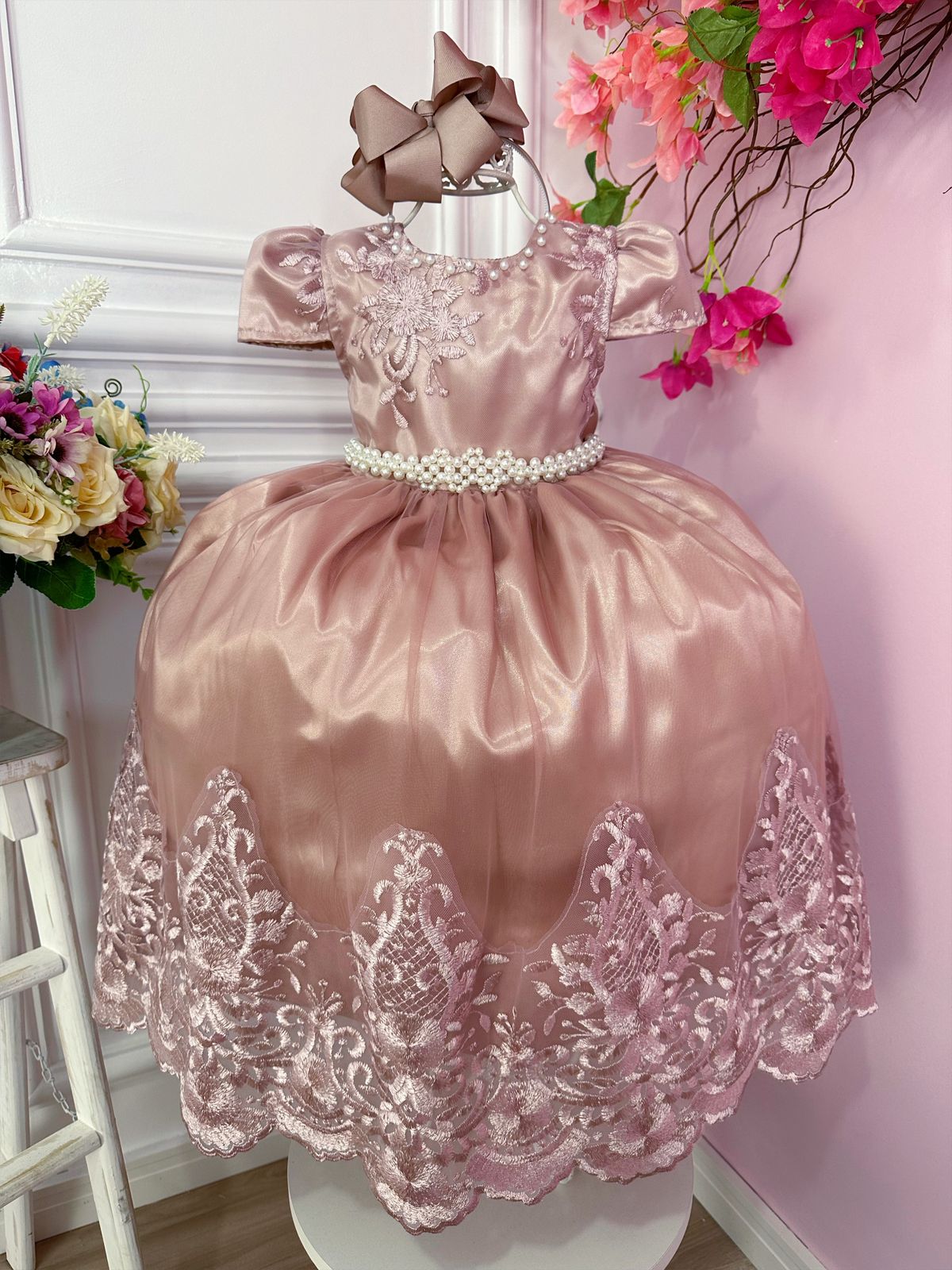 Vestido infantil hot sale rose