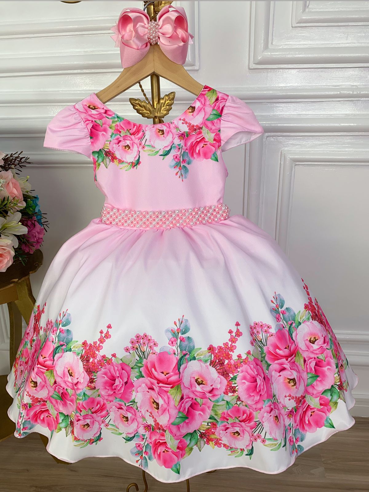 Vestido Infantil Temático Moana Baby Luxo com cinto pérolas - Fabuloso  Ateliê