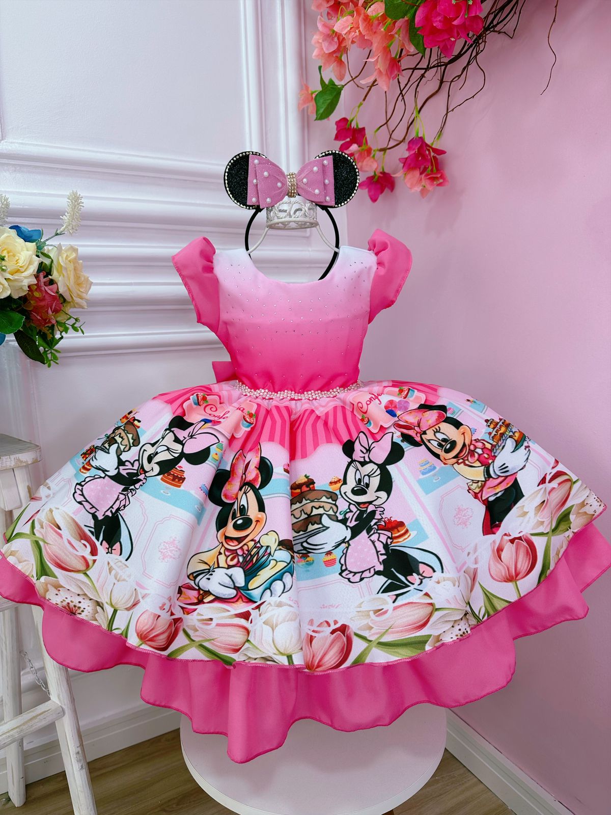 Vestido Princesa Temático Moana Baby Renda Luxo - Fabuloso Ateliê