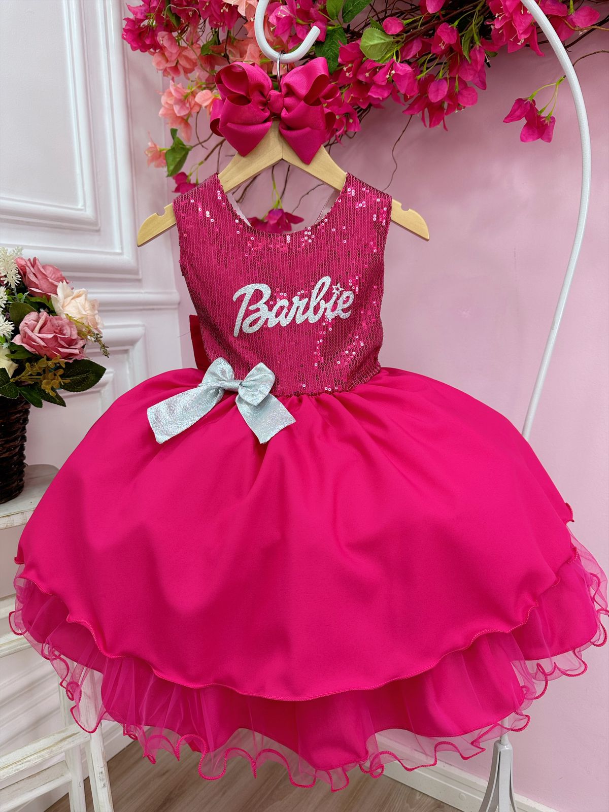 Vestido Barbie Love Adulto E Infantil
