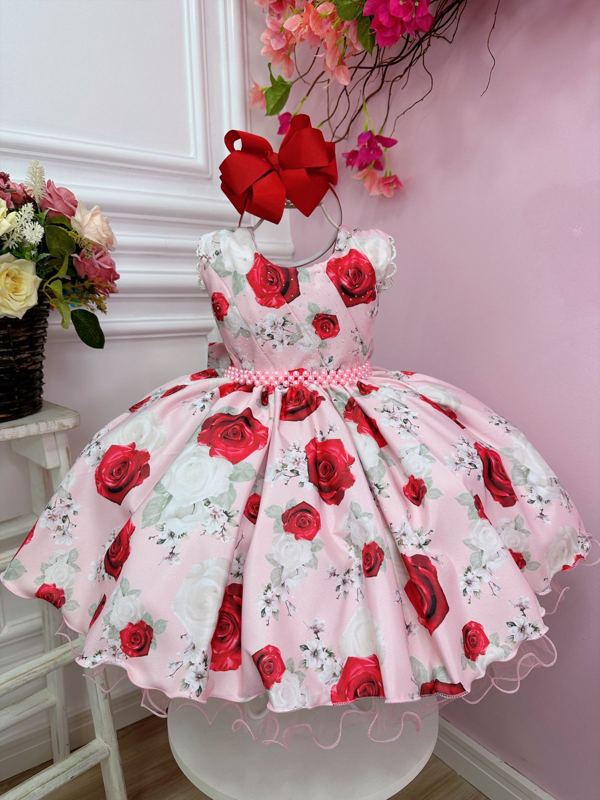 Vestido Princesinha Sofia Chuva de Flores