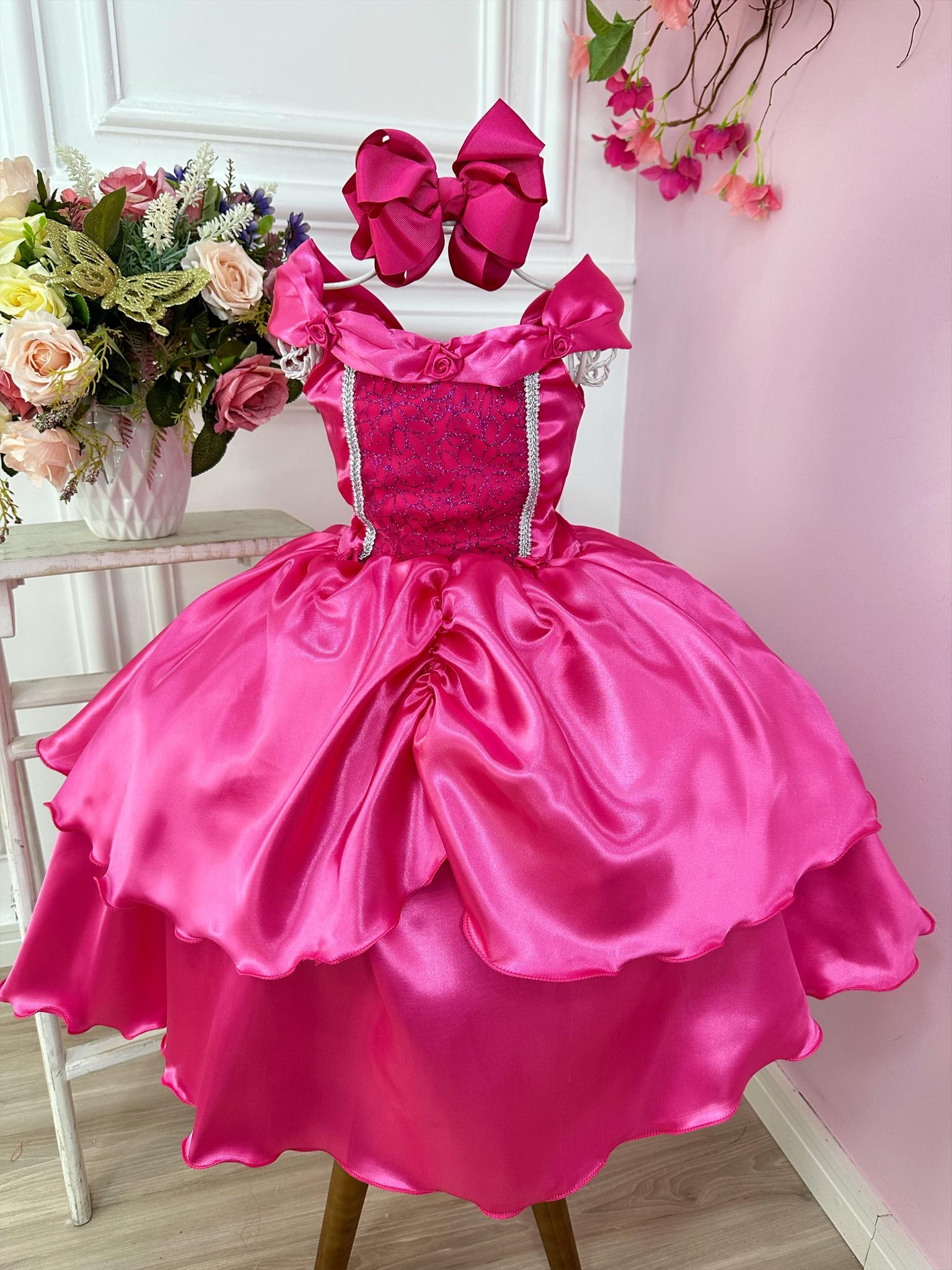 Fantasia Princesa Aurora Bela Adormecida Barbie Pink - Fabuloso Ateliê