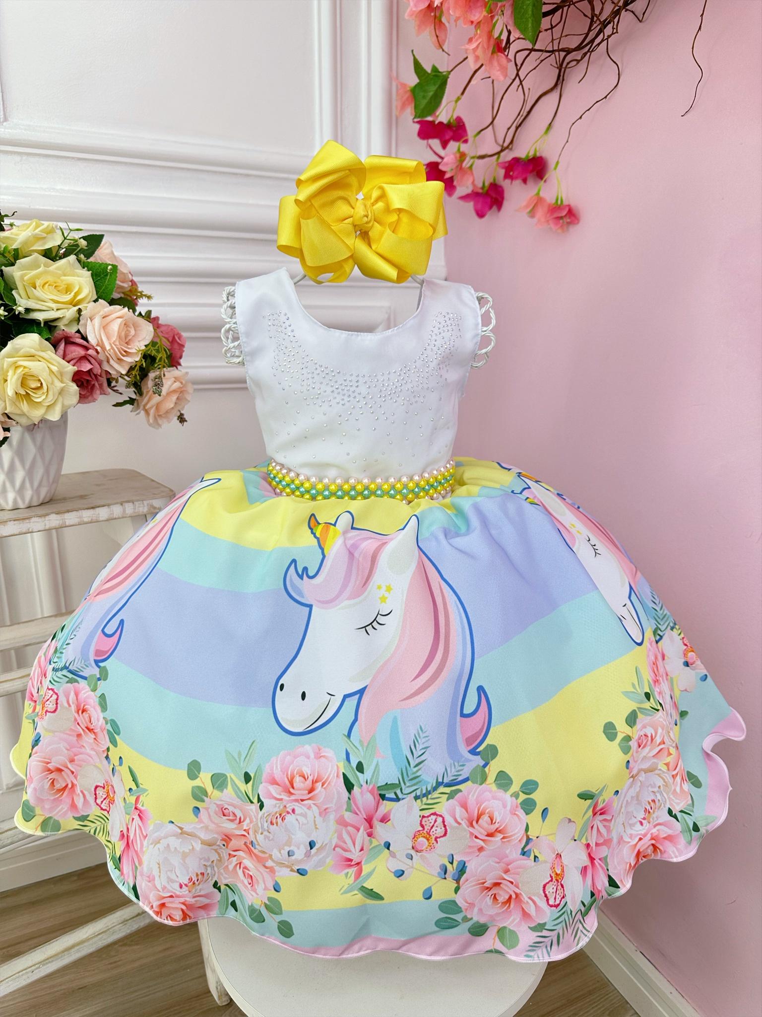 Vestido Infantil UnicÃ³rnio Roupa De UnicÃ³rnio Vestido Infantil