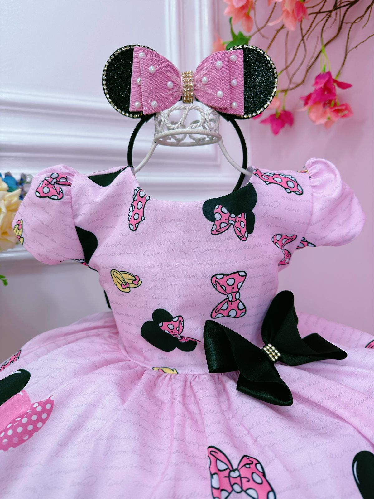 Minnie Mouse Filha Minnie Vermelha Roupa Da Minnie Para Festa Vestido Festa Minnie  Rosa-infantil Elo7, image size:1200x1600