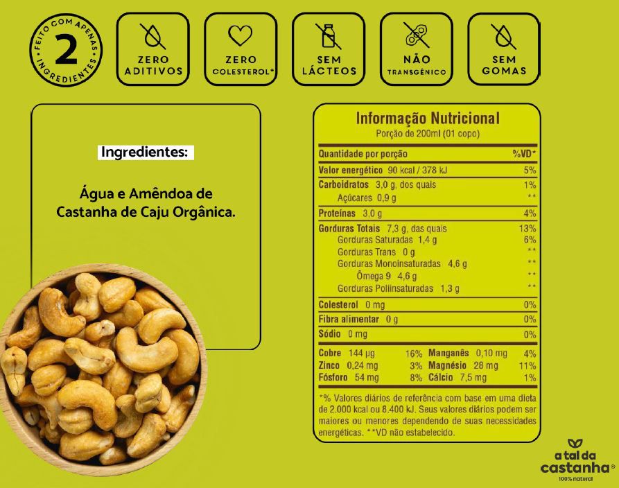 Alimento de Castanha de Caju Original 1L - A Tal da Castanha - Empório Leve