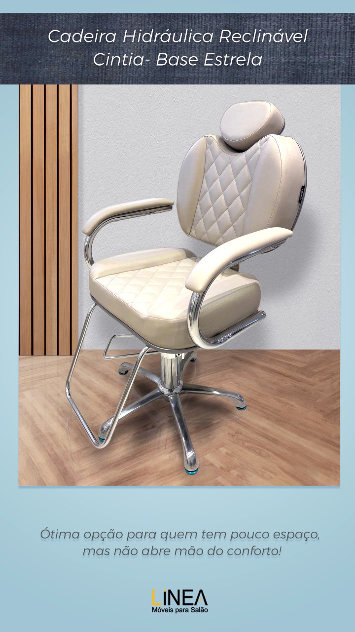 Cadeira Poltrona Barbeiro Reclinável Base Estrela Promoção