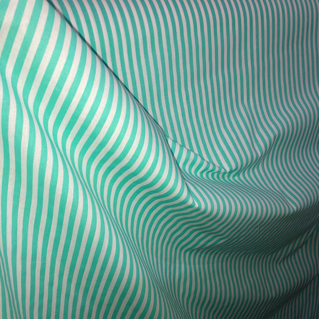 Tecido Percal ALG Fios m de Largura Estampa Listrado Verde Tiradentes Têxtil