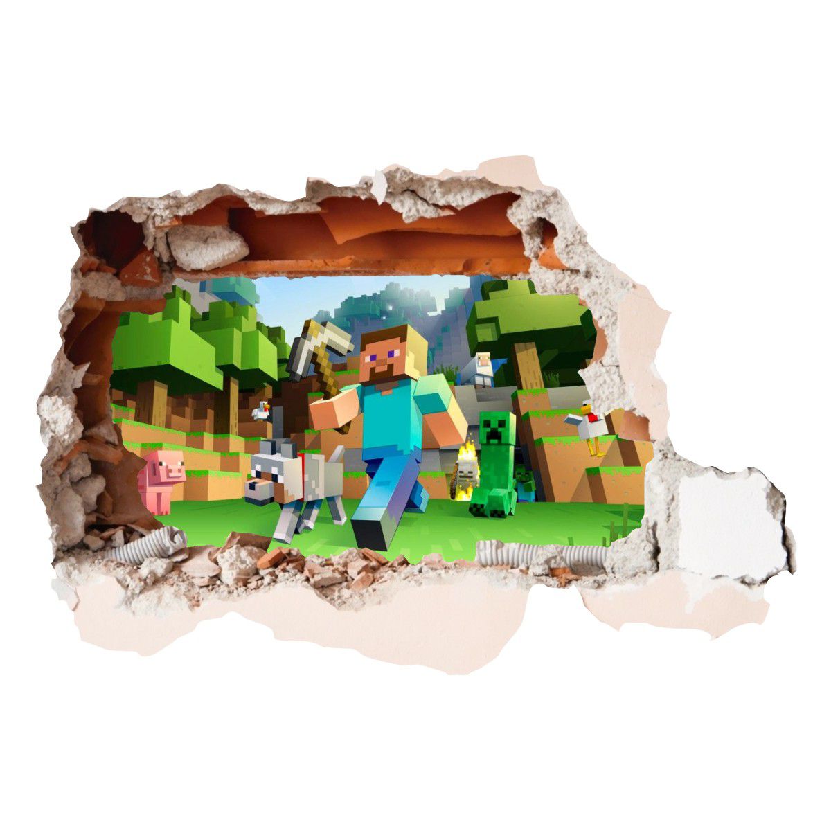 Adesivo Minecraft - Boneco - Adesivos de Box, Parede, Decoração em