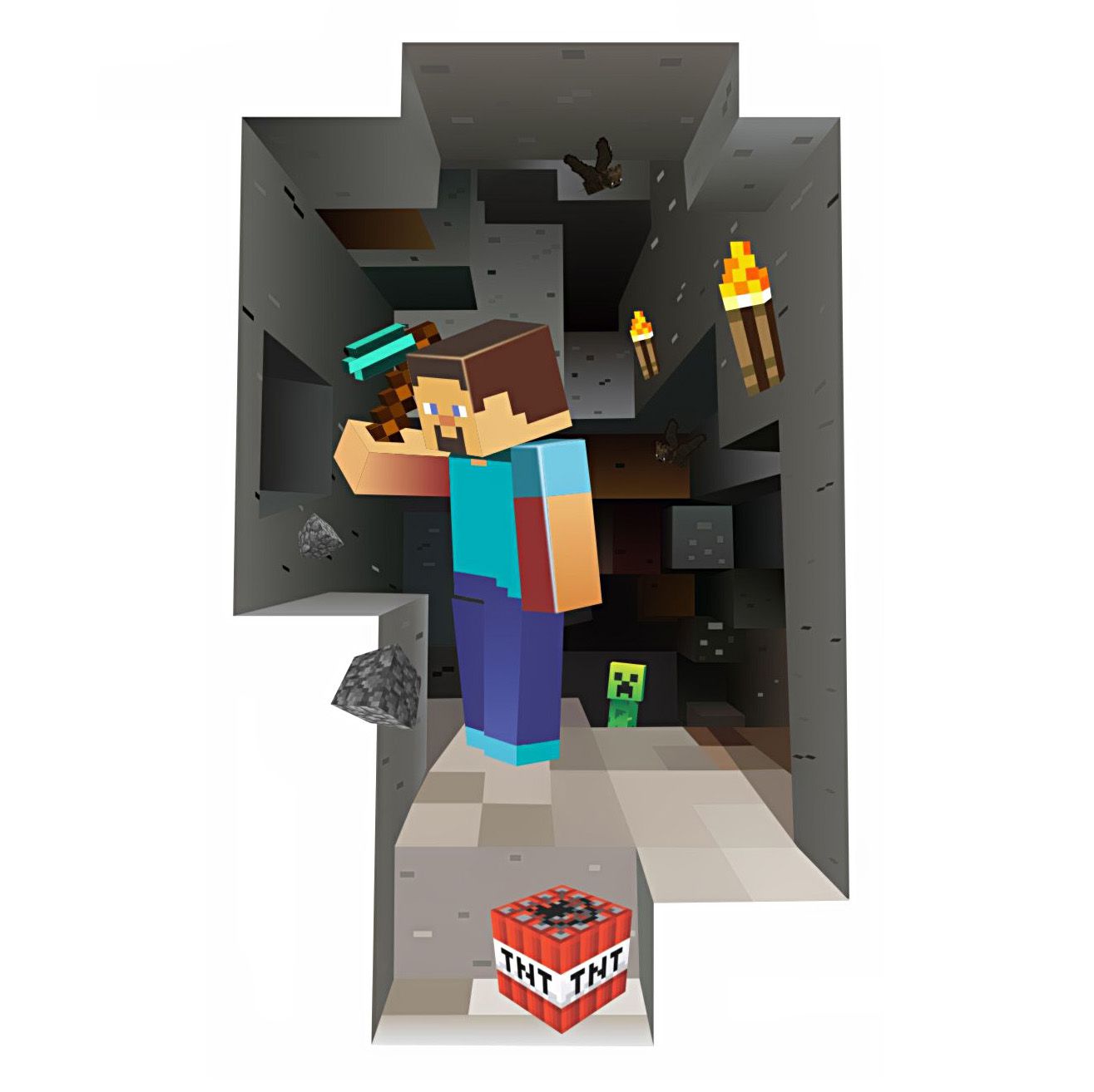 Adesivo buraco de pared 3D do Minecraft