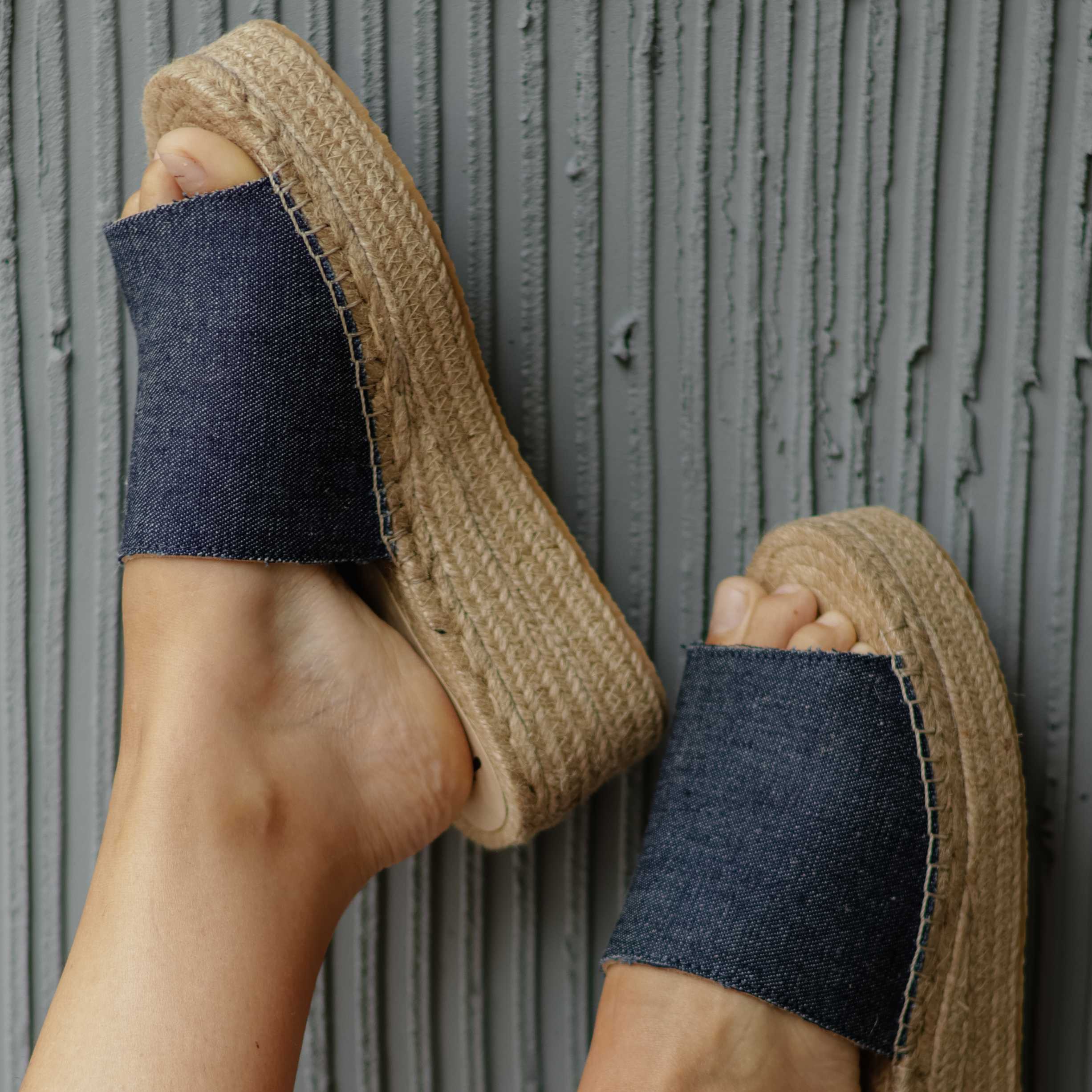 Espadrille on sale flatform slides