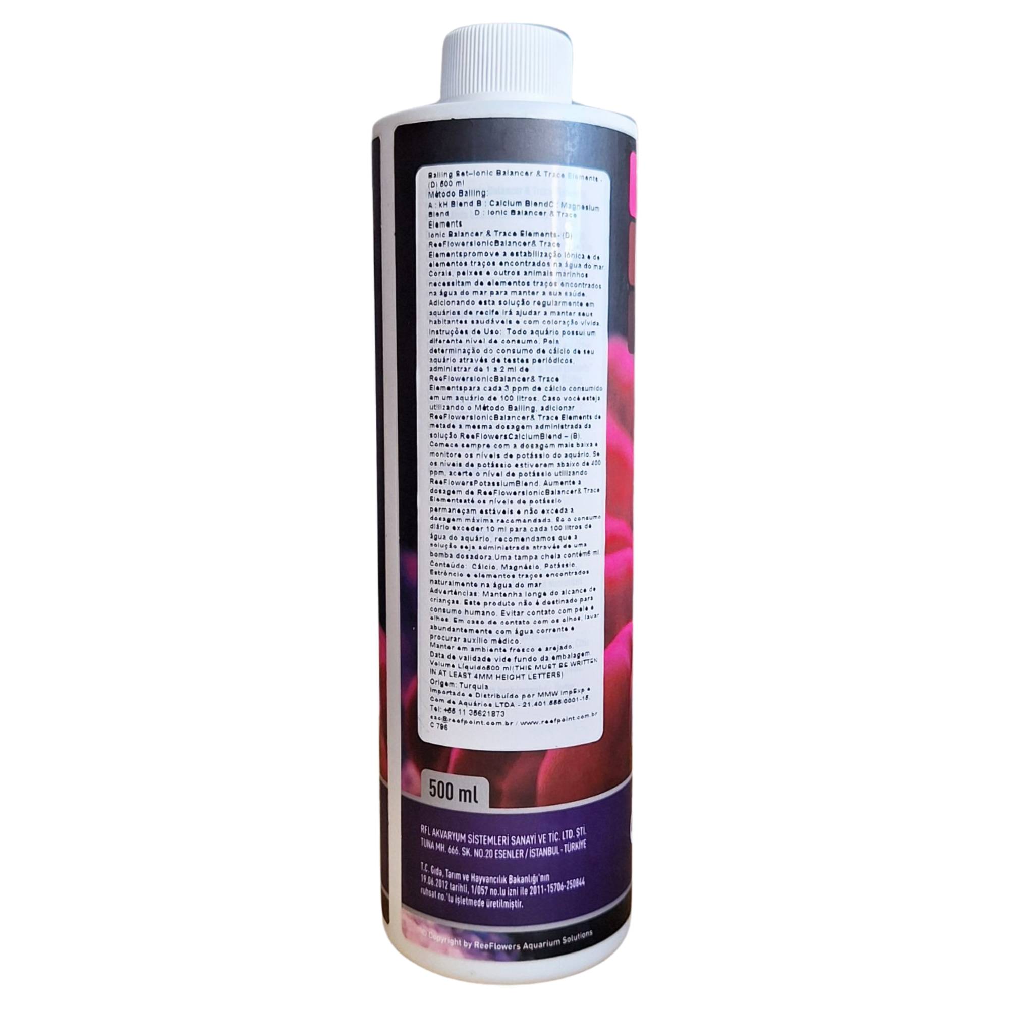 Suplemento Ionic Balancer & Trace Elements Balling D - ReeFlowers ...