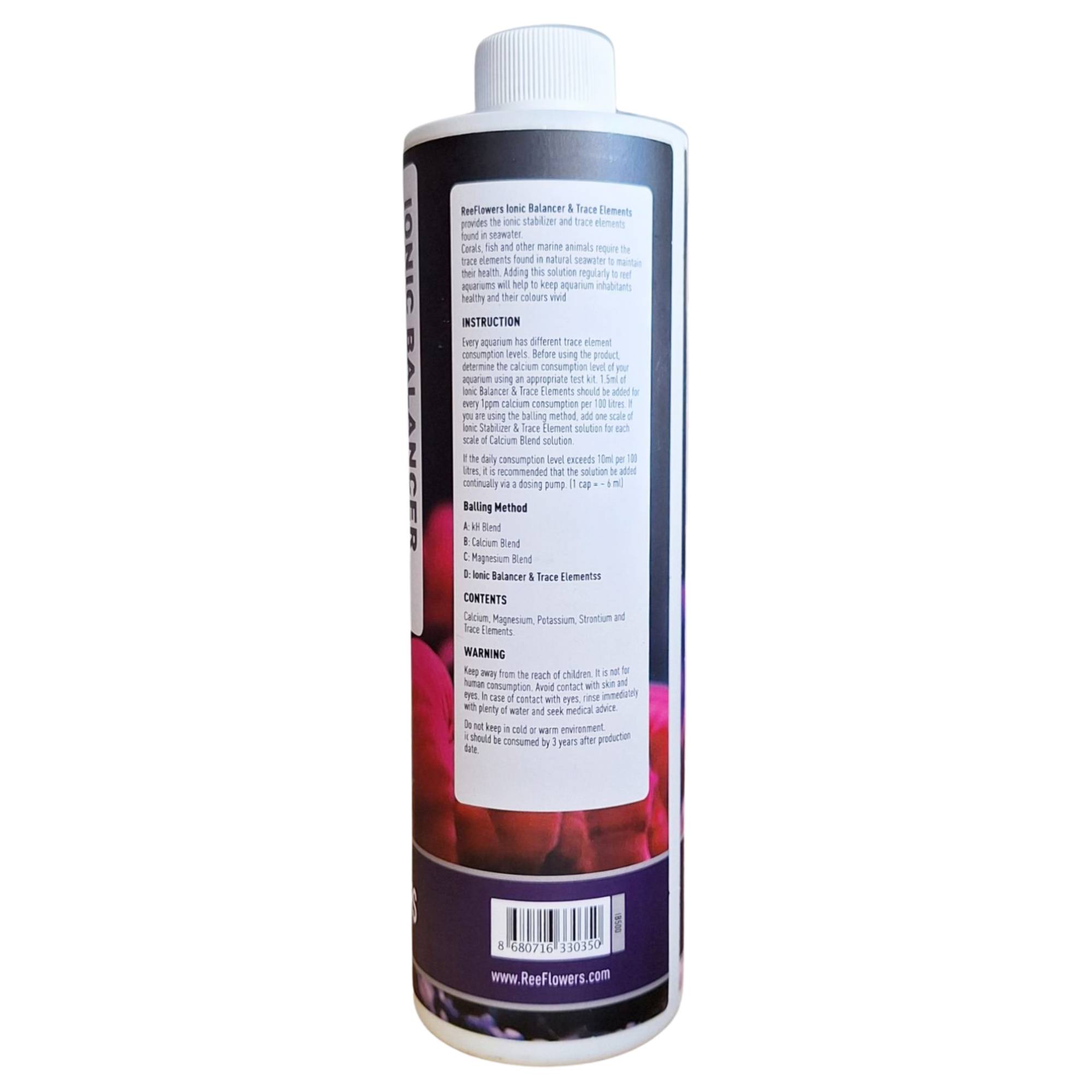 Suplemento Ionic Balancer & Trace Elements Balling D - ReeFlowers ...