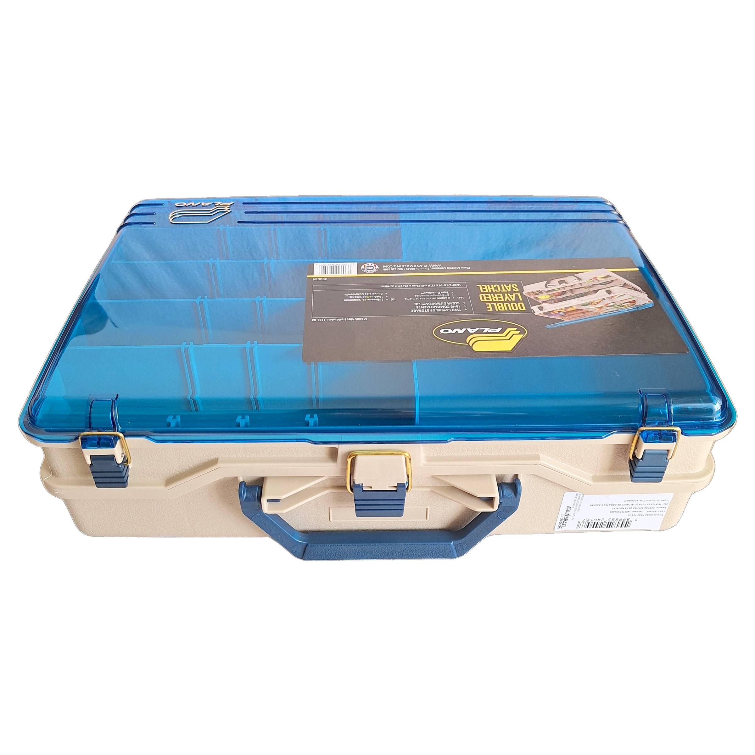 Caixa Para Pesca Plano Satchel Box Com 2 Níveis de Compartimento