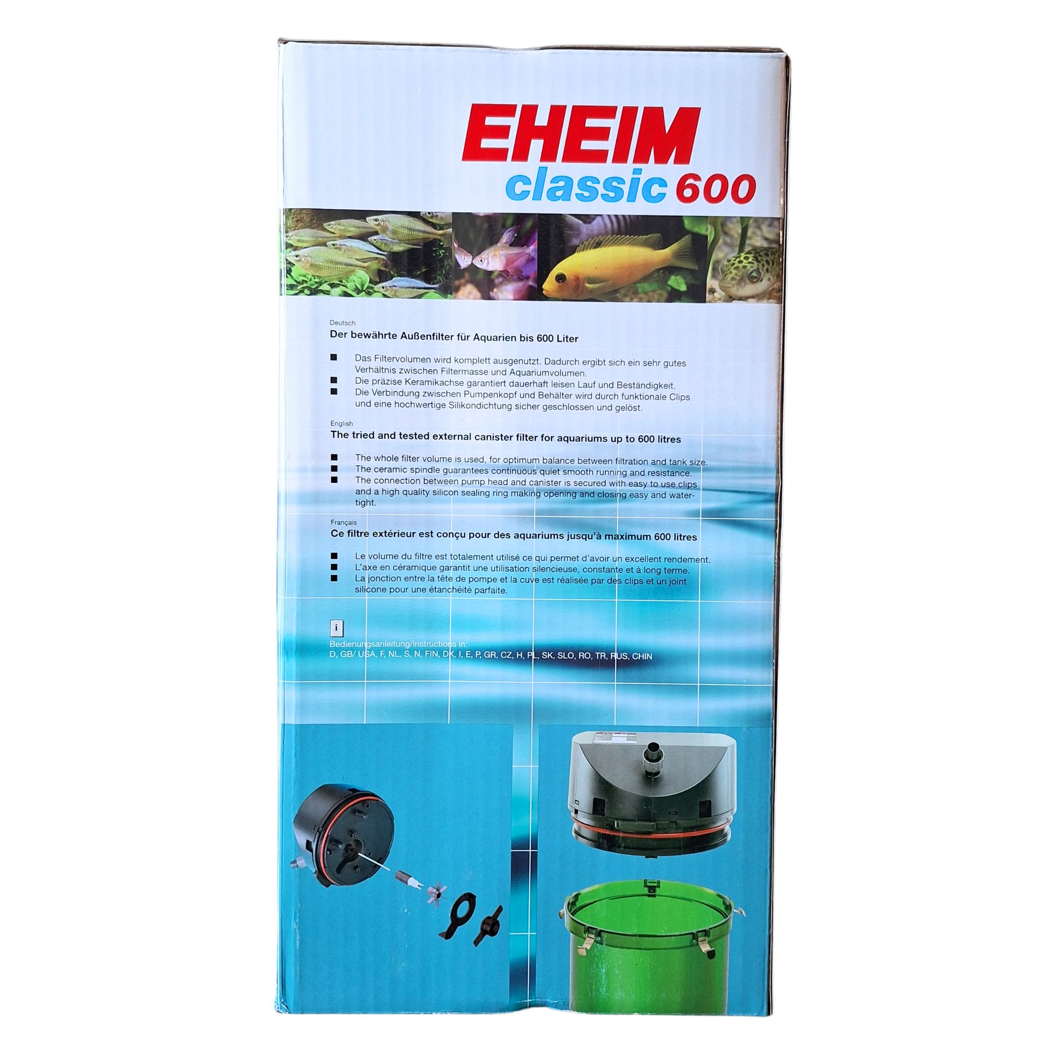 Filtro Canister Eheim Classic 600 1000 L/h (2217) - AquaMaeda