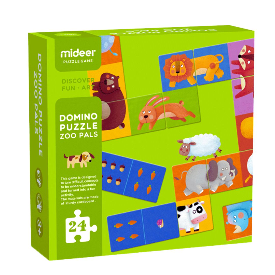 Kit Com 2 Jogos De Mesa Infantil Tabuleiro Dominó Animais - Pais e