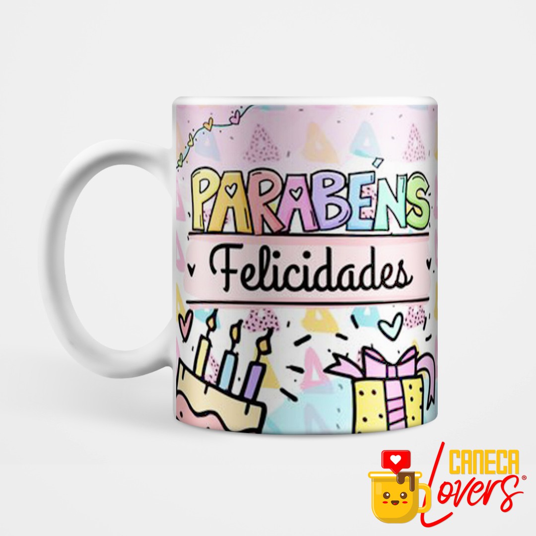 Caneca Porcelana a Flork Meme Feliz Aniversario Felicidades