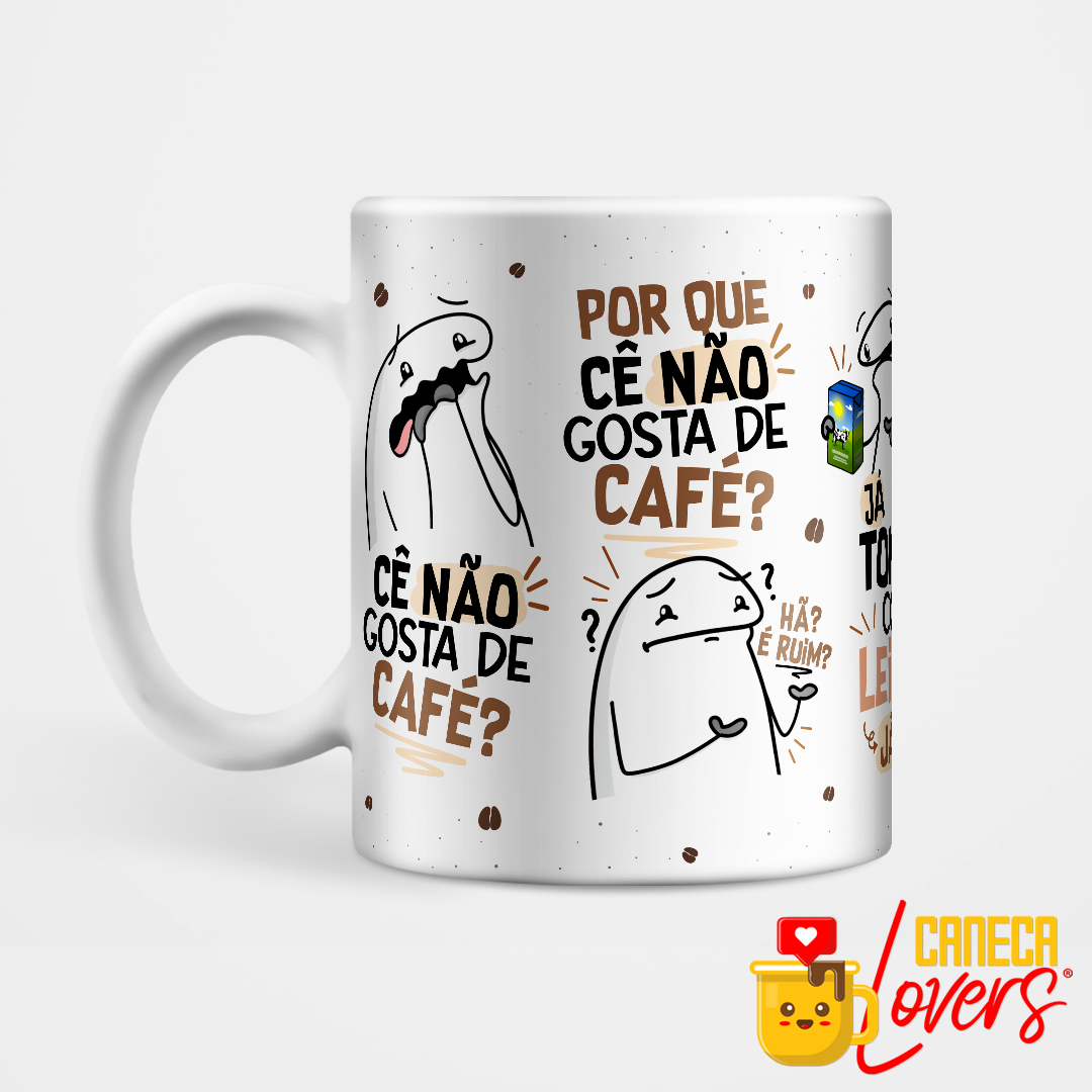 Caneca Flork Meme Com Café, Sem Café