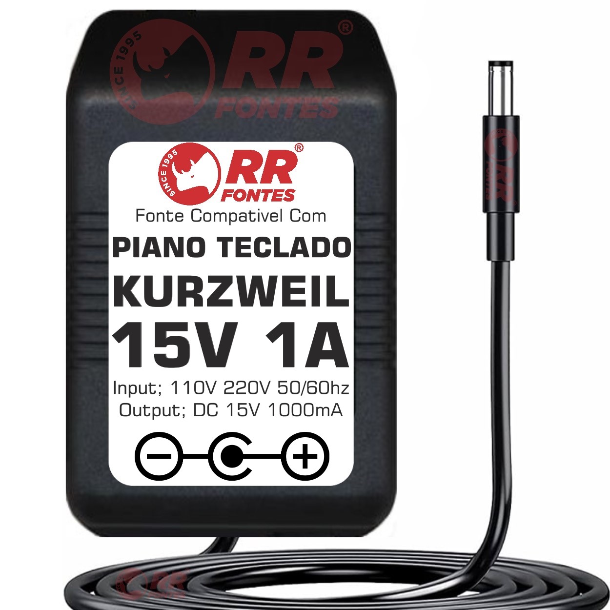 Fonte 15V Piano Digital Teclado Kurzweil RR Fontes, tudo em fontes de