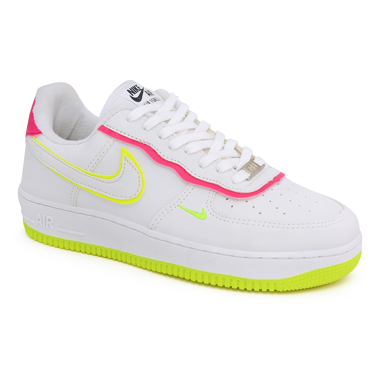 Tênis Air Force 1 '07 colors - branco / amarelo fluorescente - M.Shoes  Imports
