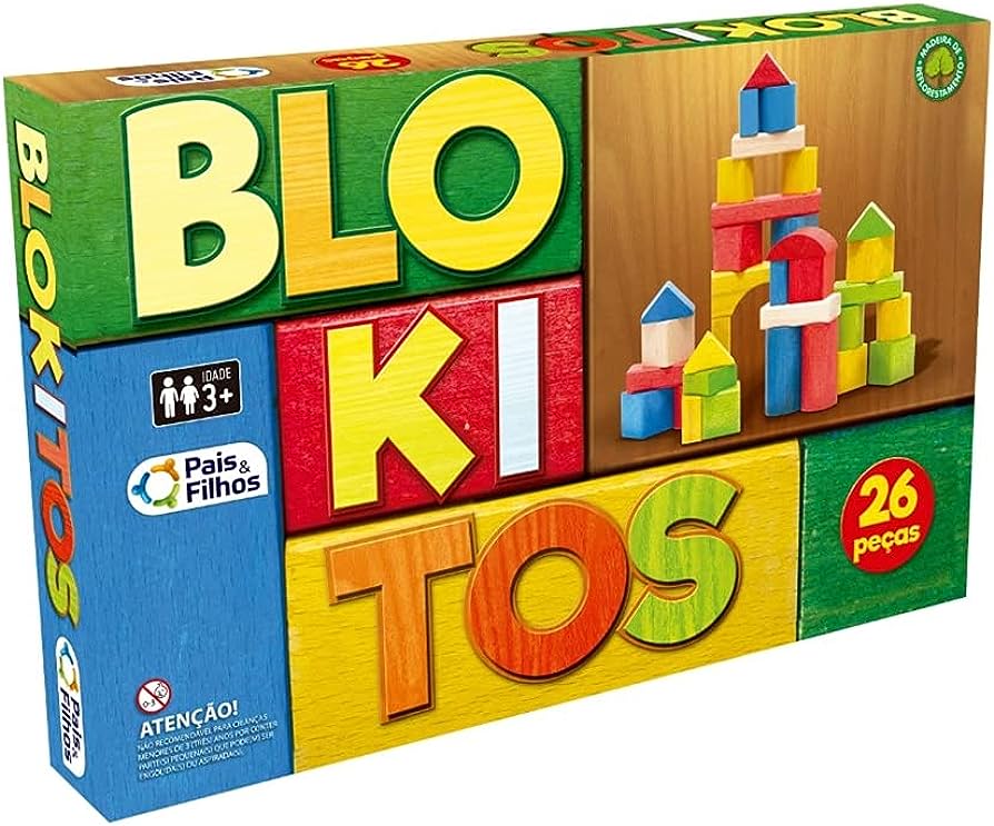 Bloco De Montar Blokitos De Madeira Brinquedo 60 Peças - Carrefour