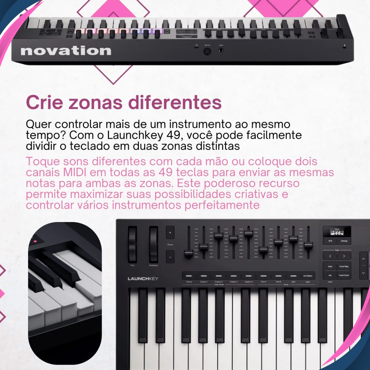 Teclado Controlador Launchkey 49 MK4 USB Novation | Keepsound