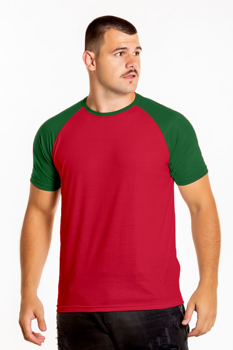 Camiseta Raglan Portugal vermelha com Manga verde 100% Poliéster (Edição  Limitada) - Camiseta Básica até no Preço