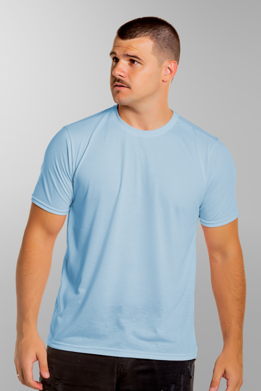 Camiseta Azul Claro Blusa 100 Poliester Camiseta Basica ate no Preco