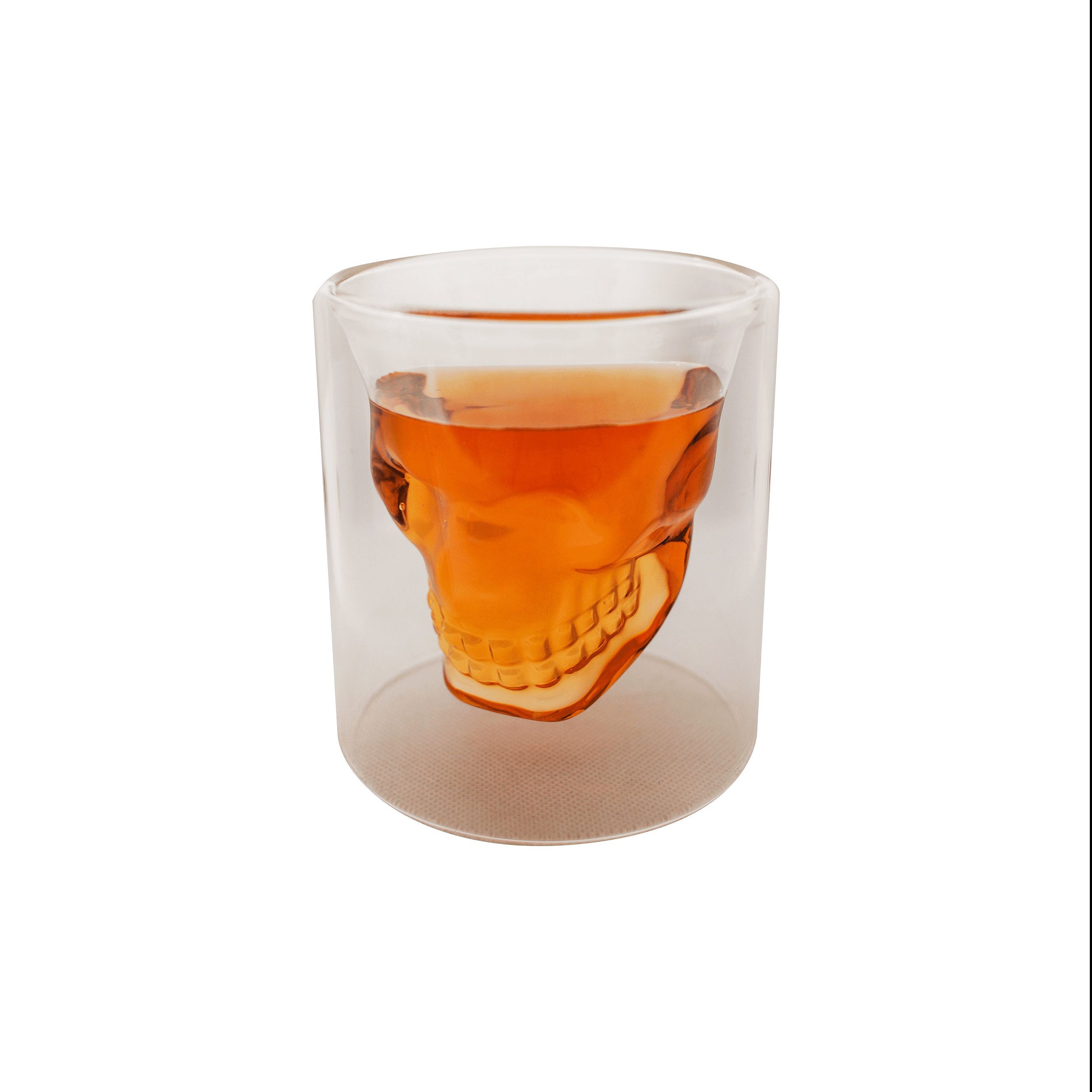 Jogo De Copo De Vidro Grosso Caveira Shot Whiskys Bar 75ml - Camicado