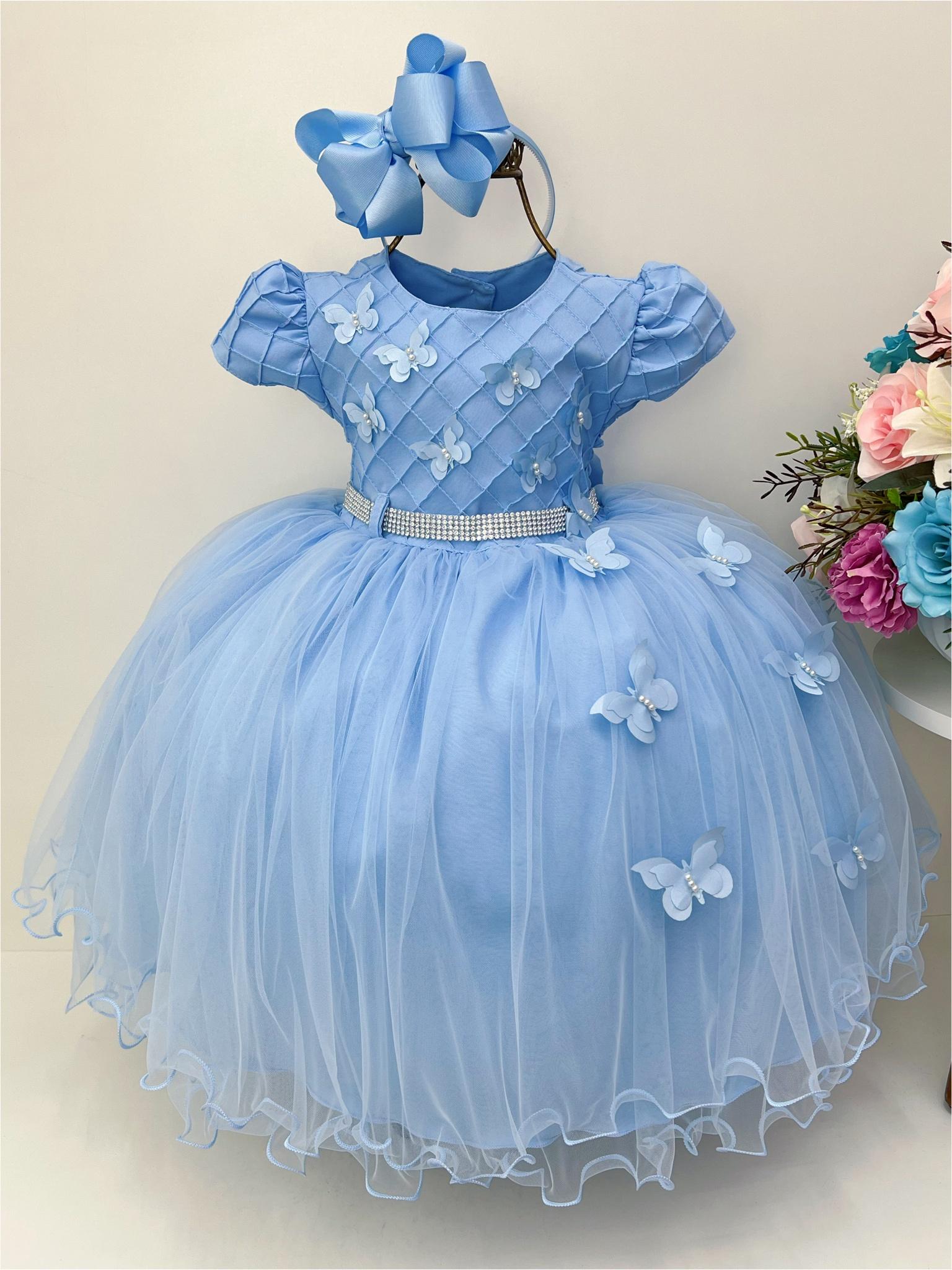 Vestido infantil Princesa Jardim Encantado Azul c/ aplique - tematicos - Vestido  Infantil - Magazine Luiza