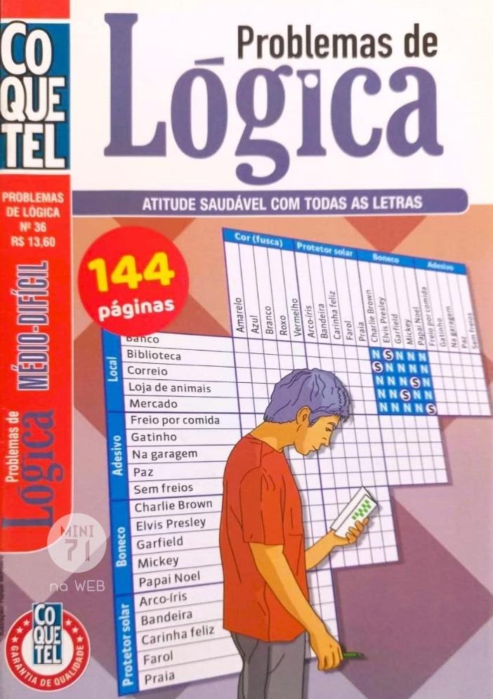 Coquetel Problemas de Lógica 144 pág. n° 36 - Mini71 na Web