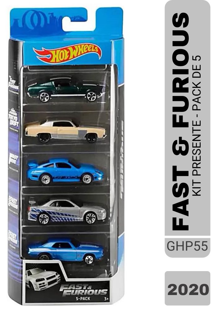 5 Pack Fast & Furious - Velozes e Furiosos - 1/64 - Hot Wheels 2021