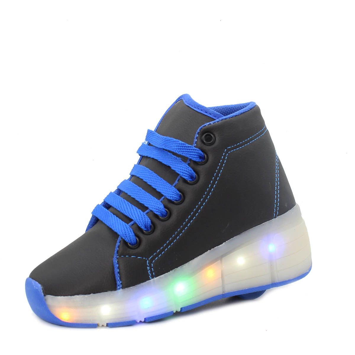 Tenis patins Led com Rodinha Infantil Masculino preto azul