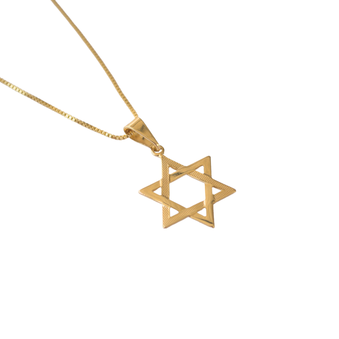 Colar Estrela de Davi - Banhado a Ouro 18K - Davar - Artigos judaicos
