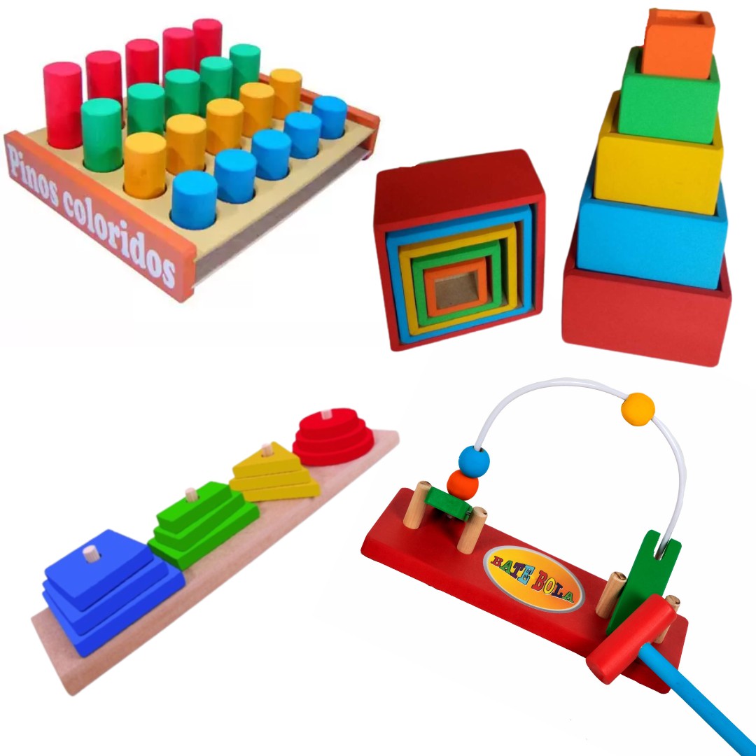 Kit Tabuada Educativa Brinquedo Pedagógico Madeira Escolar