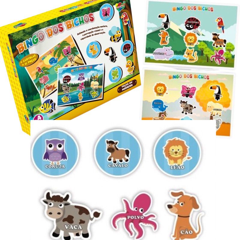 Jogo da Memória Animais 24 peças em MDF Brinquedo Educativo e Pedagógico  Jogo Memória para crianças Memória Bichos Jogo - GDkids Brinquedos  Educativos e Pedagógicos