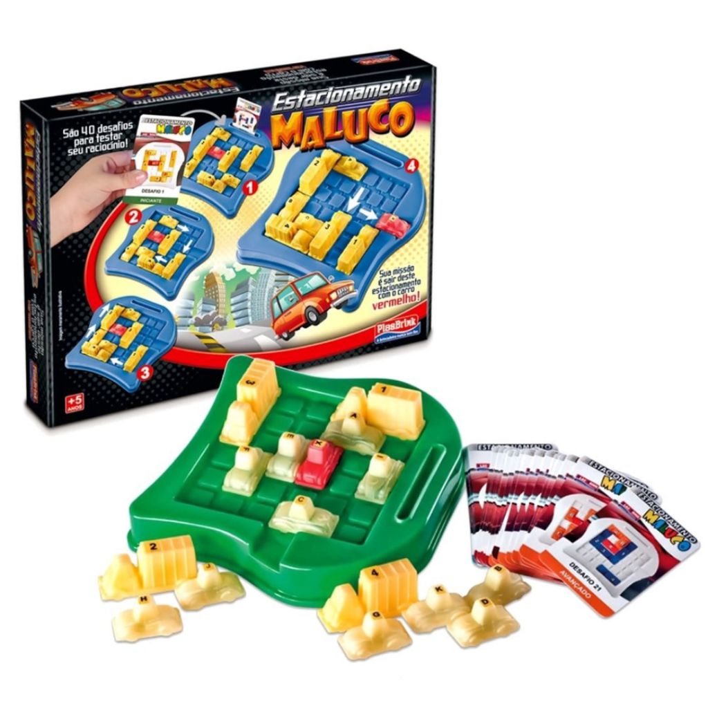 Kit 4 Jogos Educativos Jogo Emboscada + Jogo da Velha + Estacionamento  Maluco + 4 em Linha - Desenvolve o Raciocínio