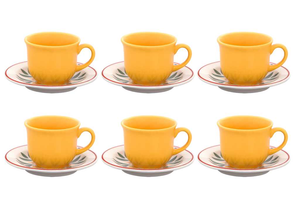 1 Conjunto com 6 Xícaras de Chá com Pires 15 Cm Oxford Daily