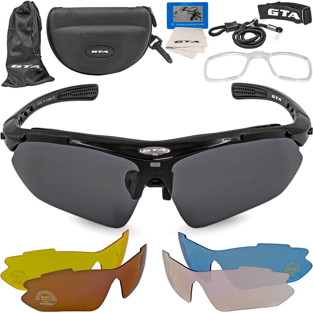 Óculos Ciclismo Bike 5 Lentes + Suporte Grau + Kit Completo