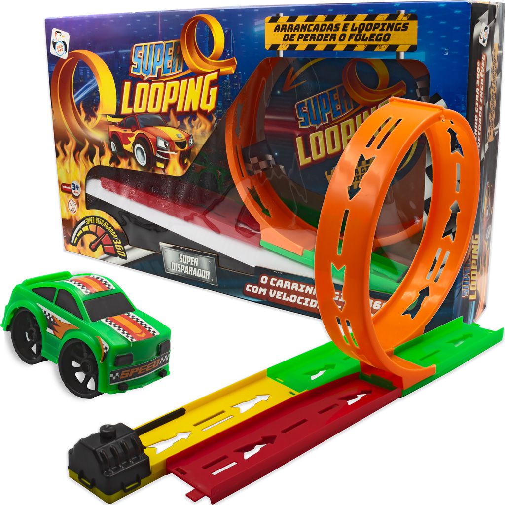 Pista Corrida Carrinho Brinquedo Infantil Looping 360 + 1 Moto