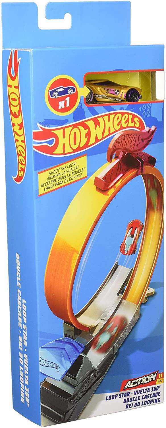 Pista Hot Wheels Loop Star Vuelta 360 Rei do Looping Mattel - Azul