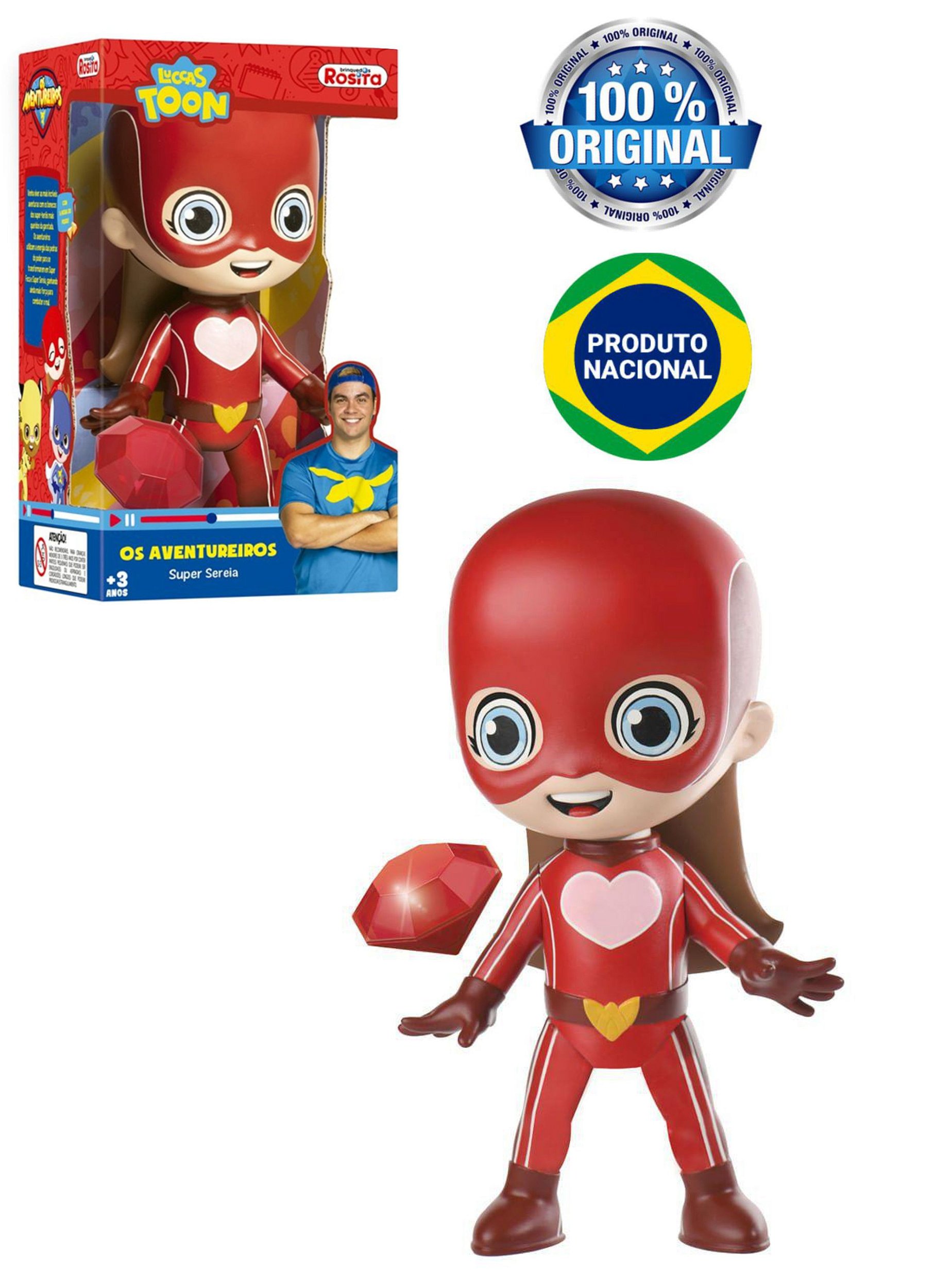 Boneco Infantil Gigante Luccas Neto Aventureiro Articulado 45cm