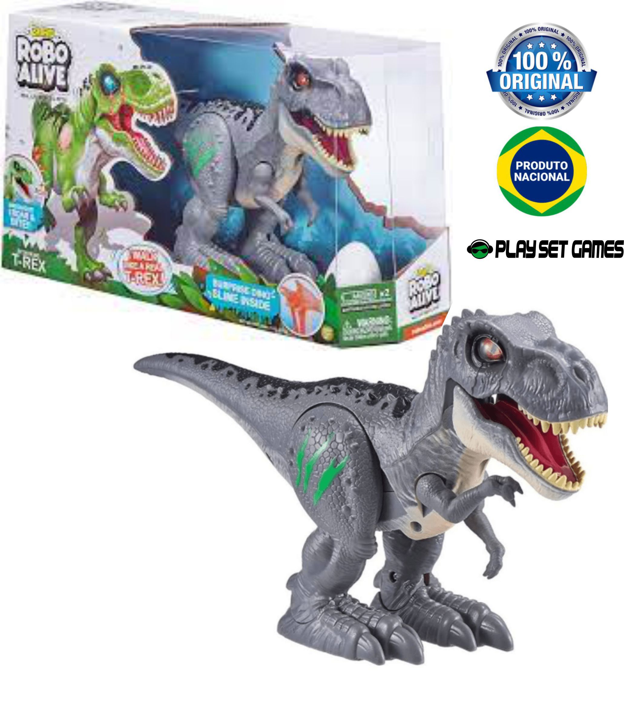 Robo Alive Dinossauro T-Rex - Candide 1113 - Pirlimpimpim Brinquedos