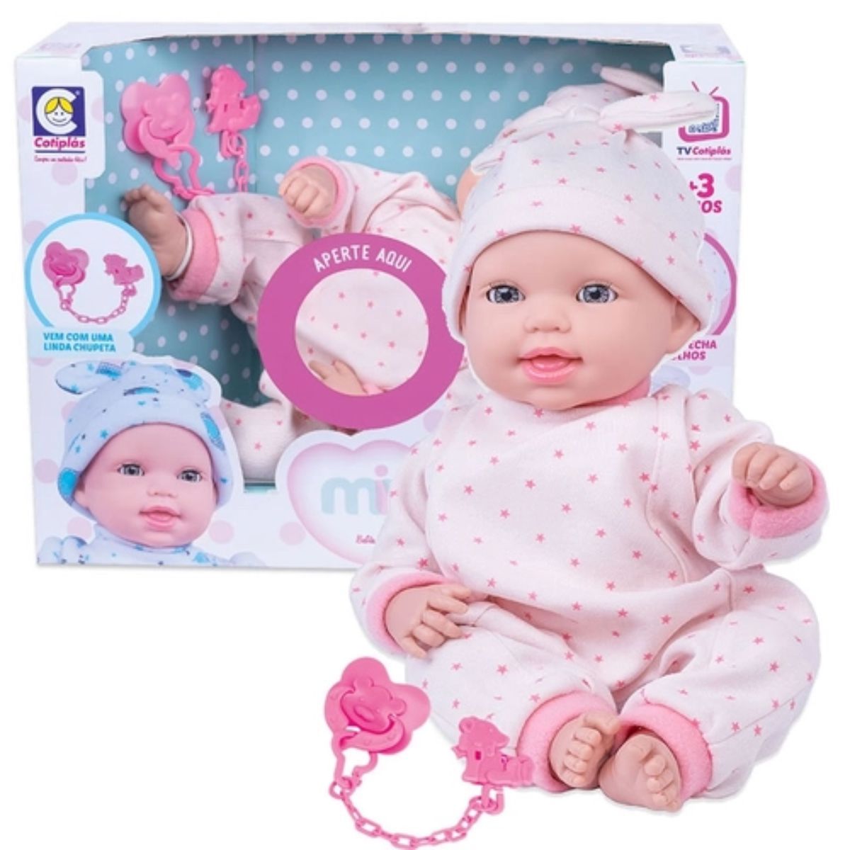 Boneca - Bebe Soninho Reborn Rosa - 2652 COTIPLAS