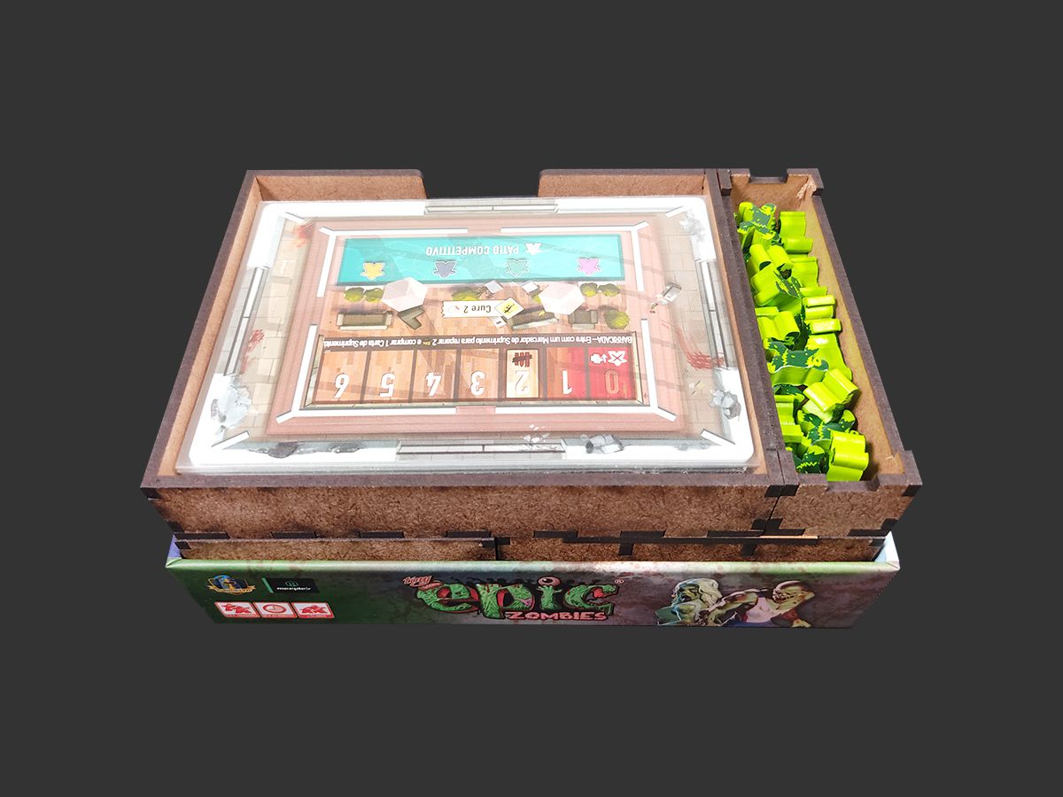 Organizador (INSERT MDF) para Tiny Epic Zombies + Board Band