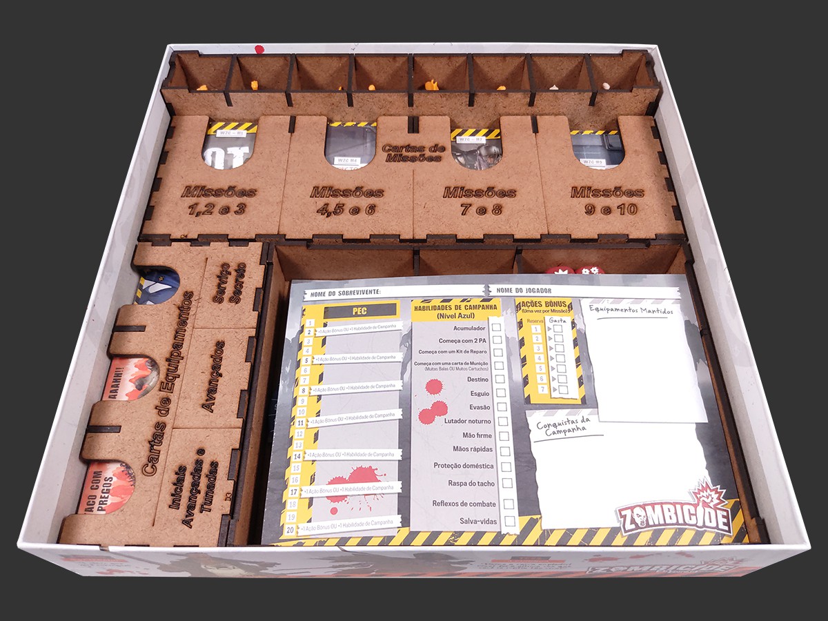 Organizador (INSERT MDF) para Zombicide (2ª Edição) - Washington
